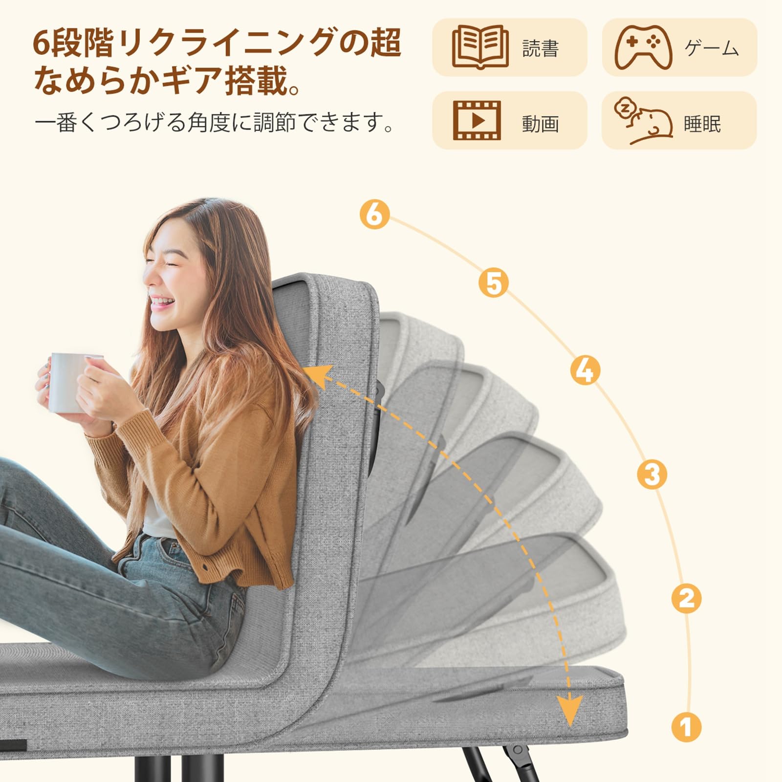 ソファーベッド 折りたたみ 3WAY 1人掛け 幅80cm クッション付 ソファーベッド 折りたたみ 3WAY 1人掛け 幅65/80cm クッション付